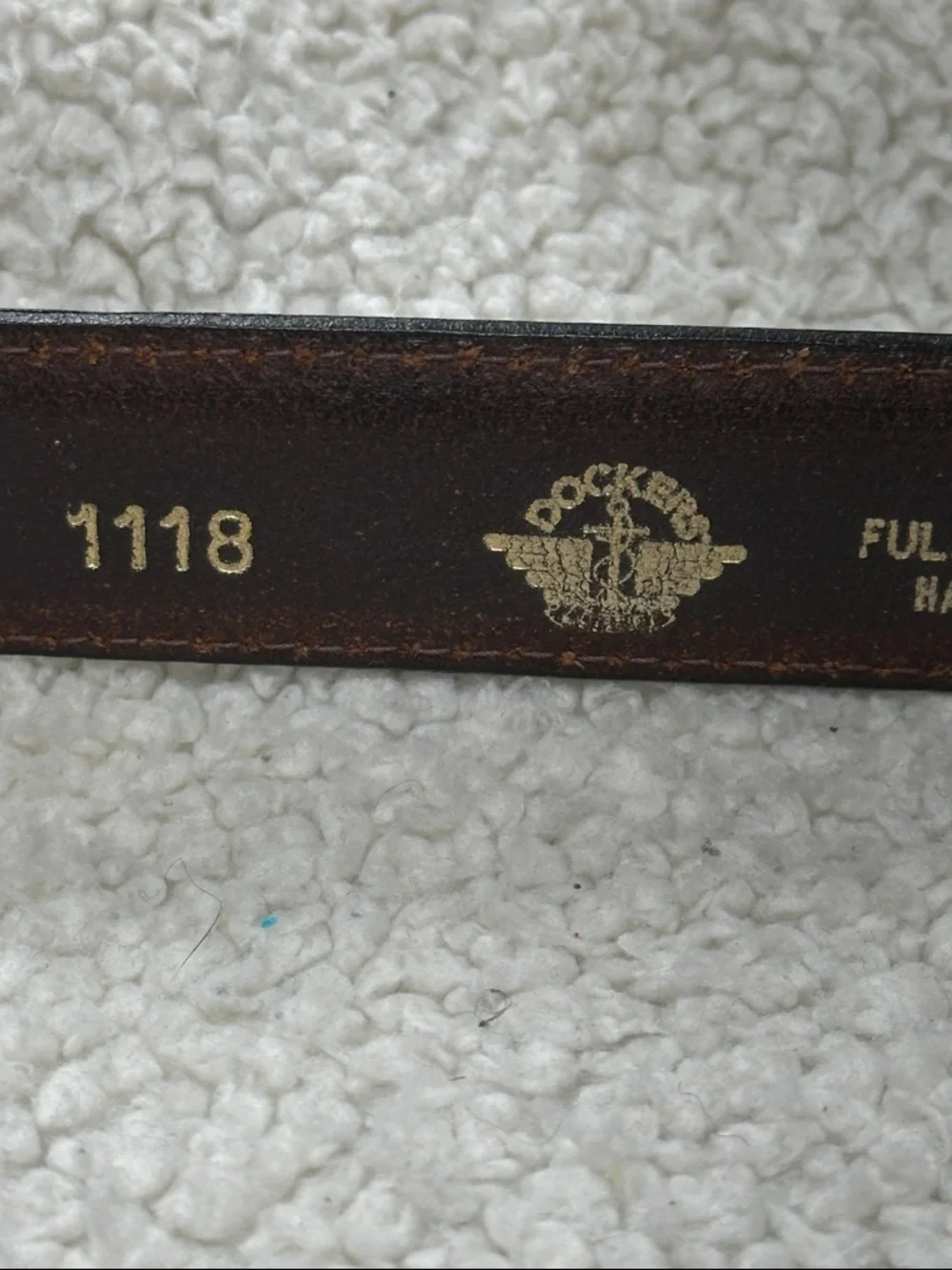 Dockers Mens Brown Full Grain  Leather Belt Top Stitched Silver Tone‎ Buckle 48